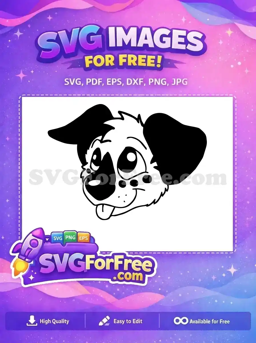 Free Tongue Out Free Happy Puppy 101 Dalmatians Free SVG