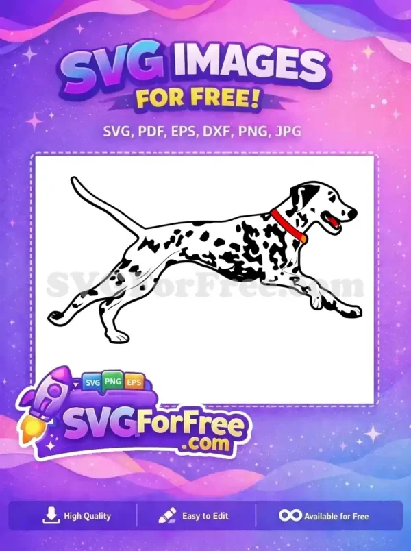 Free Leaping Dalmatian Free Red Collar Dalmatians 101 Disney Free SVG