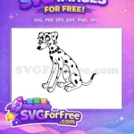 Free Smirking Dog Free Diamond Collar Dalmatians 101 Disney Free SVG - Instant Download