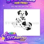 Free Happy Puppy Free Relaxed Dalmatians 101 Disney Free SVG - Instant Download