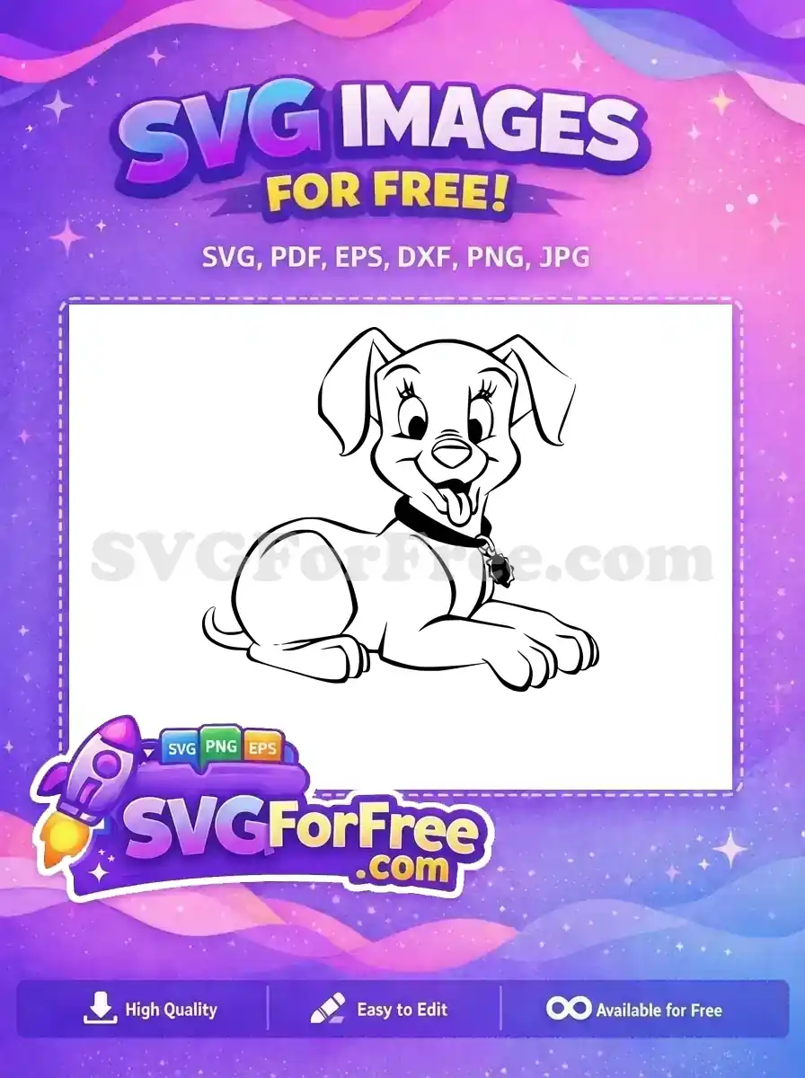 Free Cute Puppy Face Free Collar Tongue Dalmatians Free SVG