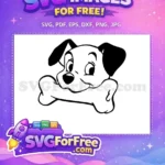 Free Puppy Dog Face Free Bone Graphic 101 Dalmatians Free SVG - Instant Download