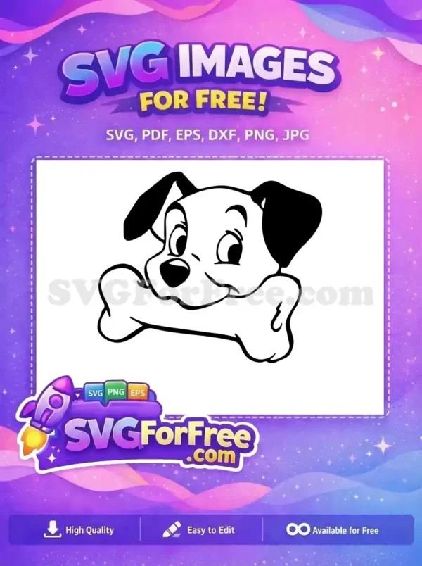 Free Puppy Dog Face Free Bone Graphic 101 Dalmatians Free SVG