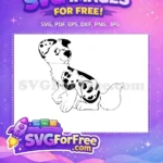 Free Sitting Puppy Free Dalmatian 101 Movie Free SVG - Instant Download