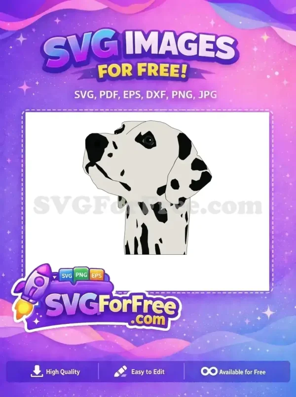 Free Dalmatian Puppy Face Free Black Spots 101 Dalmatians Free SVG