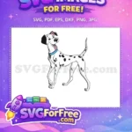 Free Smiling Dalmatian Free Blue Collar 101 Dalmatians Free SVG - Instant Download
