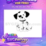 Free Smiling Puppy Free Shamrock Collar 101 Dalmatians Free SVG - Instant Download