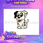 Free Happy Puppy Free Black Spotted Cream Dalmatians 101 Disney Free SVG - Instant Download