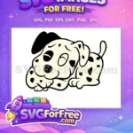 Free peaceful puppy Free spotted Dalmatians 101 Disney Free SVG - Instant Download