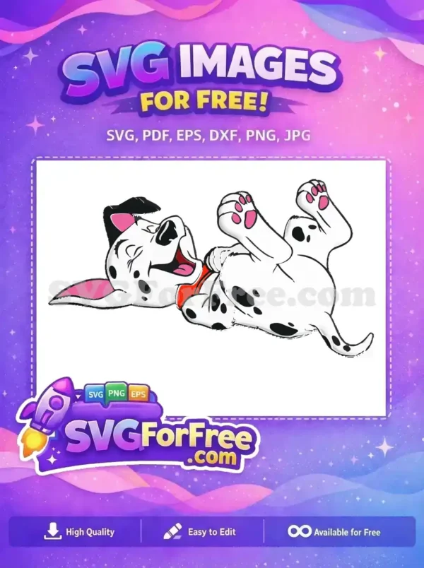 Free Smiling Puppy Free Lying Down 101 Dalmatians Free SVG