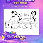 Free Sitting Dalmatians Free Puppy Group 101 Dalmatians Free SVG - Instant Download