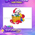 Free Smiling Red-Hat Free Giftbox Dalmatians 101 Disney Free SVG - Instant Download