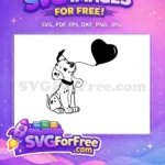 Free spotted puppy Free black heart balloon 101 Dalmatians Disney Free SVG - Instant Download