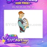 Free Roger holding Puppy Free Dalmatian 101 Disney Free SVG - Instant Download