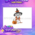 Free Witch Free Pumpkin Basket 101 Dalmatians Disney Free SVG - Instant Download