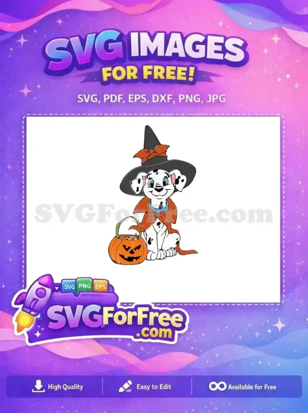 Free Witch Free Pumpkin Basket 101 Dalmatians Disney Free SVG