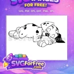 Free sleepy Free spotted puppy Dalmatians 101 Disney Free SVG - Instant Download