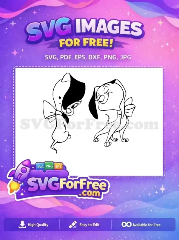 Free Shy Free Happy Bow Dalmatians 101 Disney Free SVG