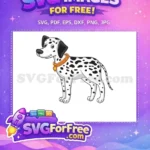 Free Smiling Puppy Free Orange Collar Dalmatians 101 Free SVG - Instant Download