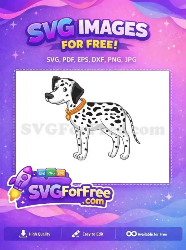 Free Smiling Puppy Free Orange Collar Dalmatians 101 Free SVG