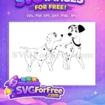 Free Curious pups Free Spotted pair Disney 101 Free SVG - Instant Download