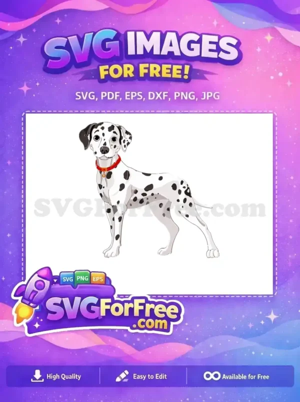 Free Cute Spotted Free Collar Dalmatians 101 Disney Free SVG