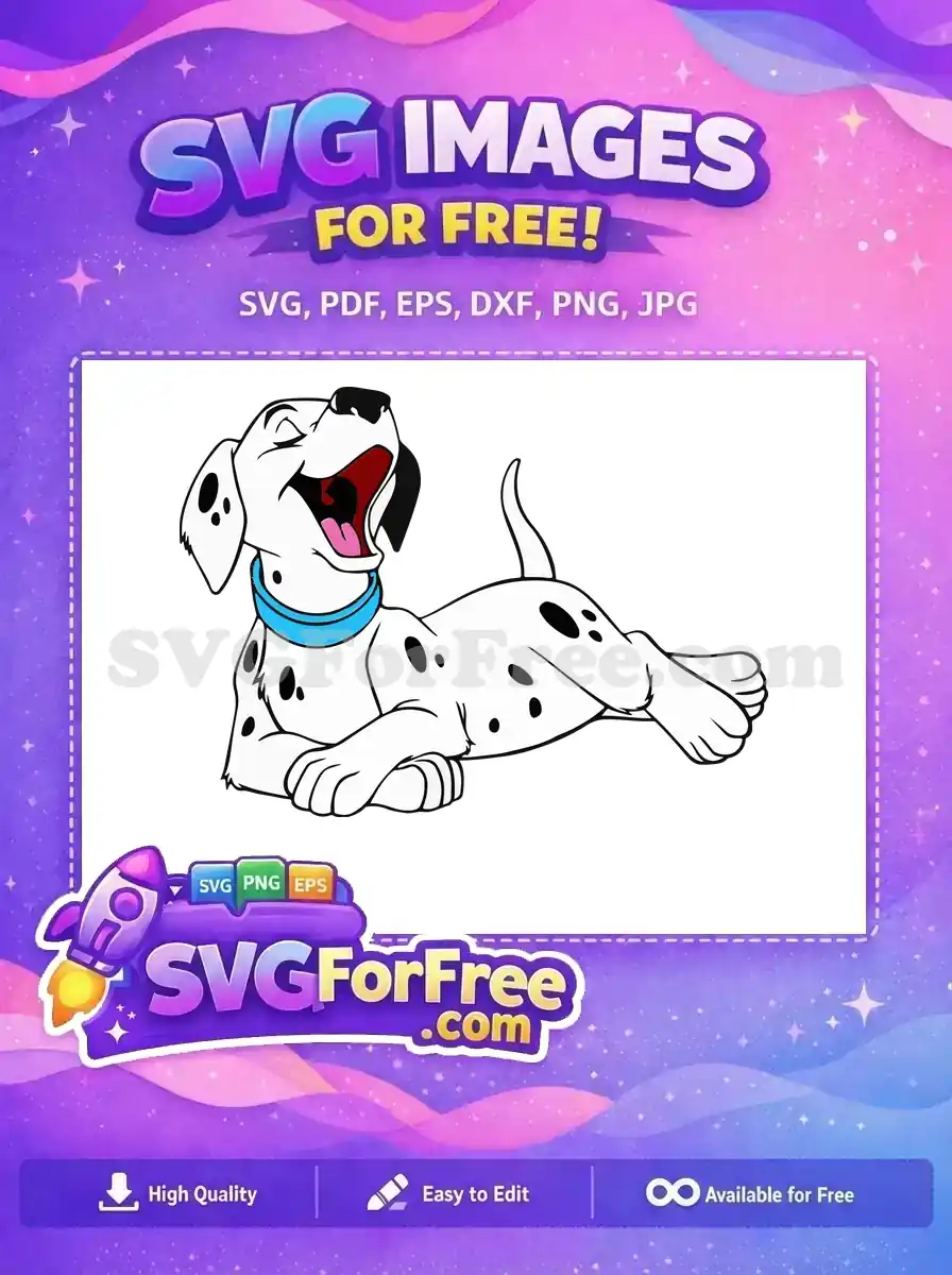 Free Laughing Puppy Free Blue Collar Spotted Dalmatians 101 Disney Free SVG