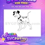 Free Smiling Dalmatian Puppy Free Black Spots 101 Dalmatians Free SVG - Instant Download