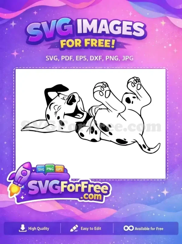 Free Happy Dalmatian Puppy Free Lying Down 101 Free SVG