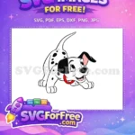 Free Playful Puppy Free Red Collar 101 Dalmatians Free SVG - Instant Download