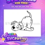 Free Lying Puppy Free Black Spots 101 Dalmatians Free SVG - Instant Download