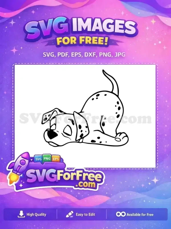 Free Lying Puppy Free Black Spots 101 Dalmatians Free SVG