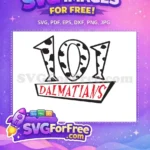 Free Black Spot Free Number Design Dalmatians 101 Free SVG - Instant Download