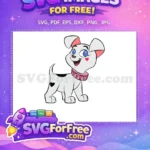 Free Smiling-Puppy Free Pink-Collar Dalmatians 101 Disney Free SVG - Instant Download