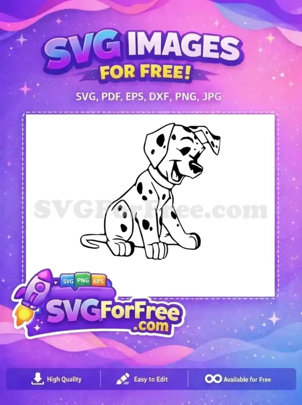 Free Happy Puppy Free Spotted Dalmatians 101 Disney Free SVG 3
