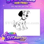 Free Happy Puppy Free Black Spotted Dog Dalmatians 101 Disney Free SVG - Instant Download