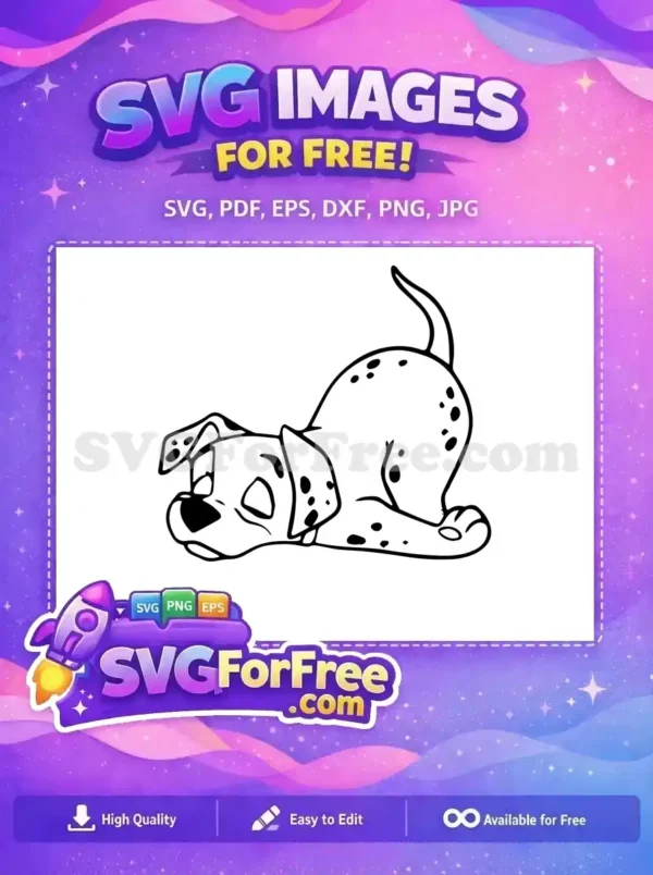 Free Sleeping Puppy Free Dalmatian 101 Relaxing Free SVG