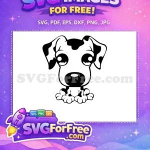 Free Adorable Black Spotted Free Cute Puppy Dalmatians 101 Disney Free SVG