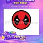 Free Deadpool Red Mask Free Intense Black Eyes Cartoon Free SVG - Instant Download