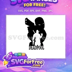 Free Black Silhouette Gun Free White Katana Thumbs-Up Deadpool Free SVG