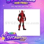 Free Red Masked Free Dual Katanas Deadpool Cartoon Free SVG - Instant Download