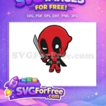 Free Chibi Katana Free Red Peace Sign Deadpool Cartoon Free SVG - Instant Download