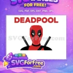 Free Red Suit Mask Free Crossed Katanas Deadpool Cartoon Free SVG - Instant Download