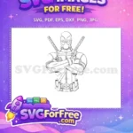 Free Katanas Crossed Arms Free Masked Deadpool Cartoon Free SVG - Instant Download