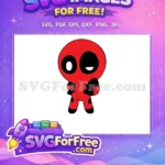 Free Red Cartoon Deadpool Playful Free Black Suit Mischievous Pose Deadpool Cartoon Free SVG - Instant Download