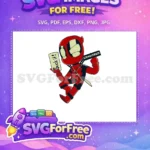 Free Red Suit Funny Sign Free Censored Bar Katanas Deadpool Cartoon Free SVG - Instant Download