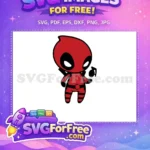 Free Cute Red Chibi Free Grenade Holder Deadpool Cartoon Free SVG - Instant Download