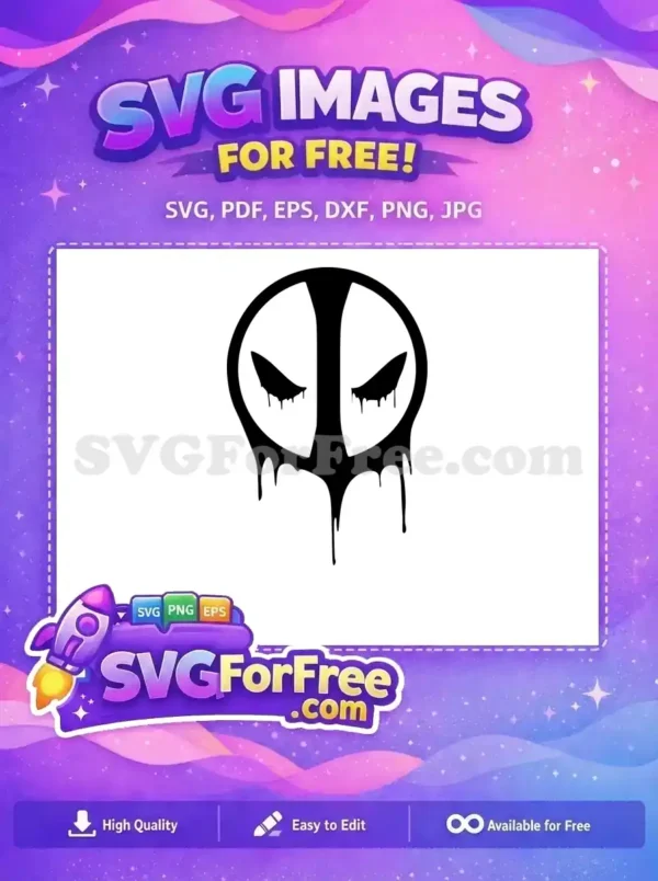 Free Dripping Eyes Free Black Mask Deadpool Free SVG