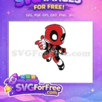 Free Chibi Pointing Free Red Black Outfit Deadpool Cartoon Free SVG - Instant Download