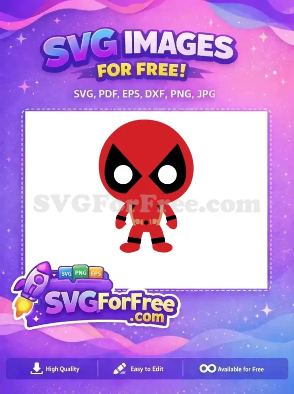 Free Red Mask Free Cartoon Style Deadpool Movie Free SVG